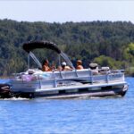 family on boat