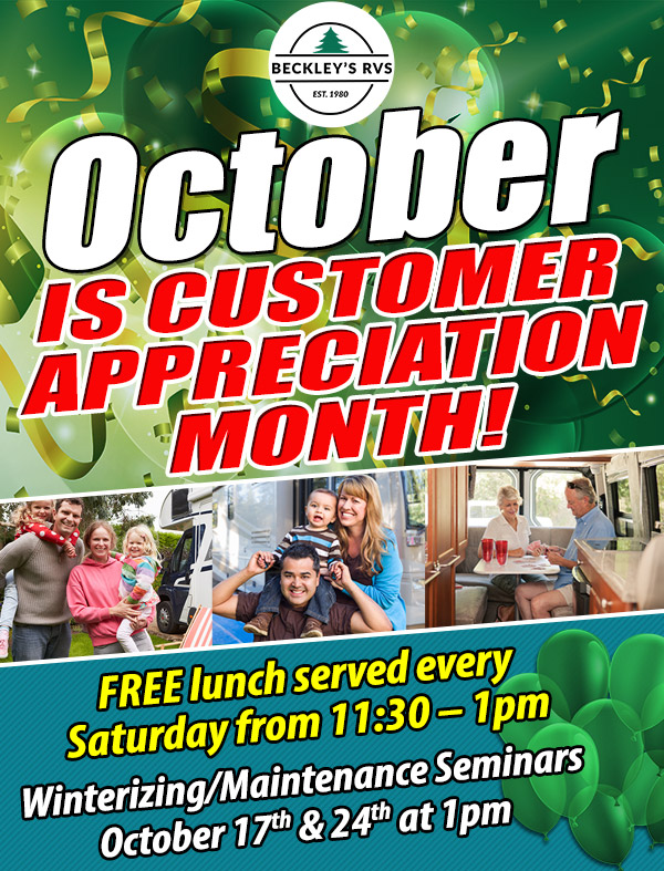 October Is Customer Appreciation Month - Beckleys RV Blog