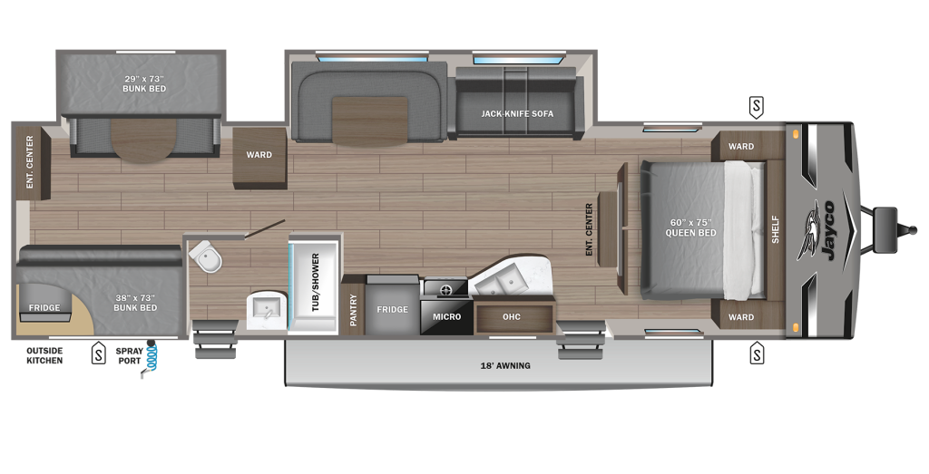 2024 Jay Flight 324BDS Floorplan
