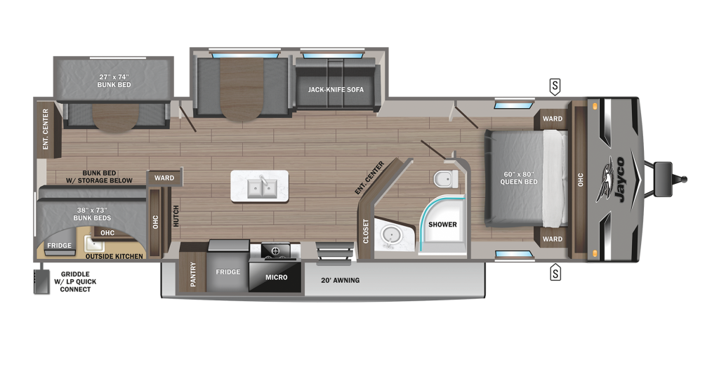 2024 Jay Flight 331BTS Floorplan