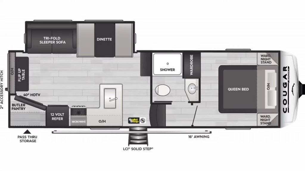 floor plan of Cougar Sport 5th Wheel