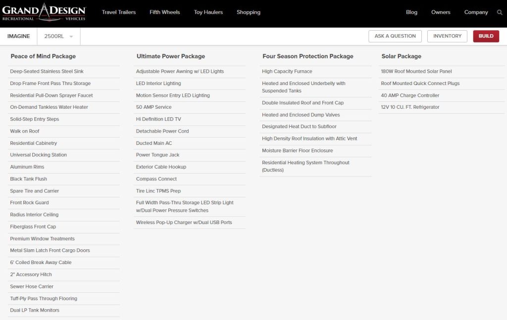 Grand Design Imagine Packages