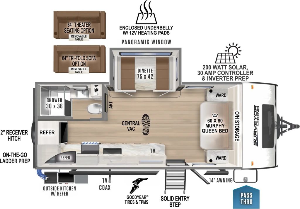 2024 FOREST RIVER RV SURVEYOR LEGEND 203RKLE FLOORPLAN