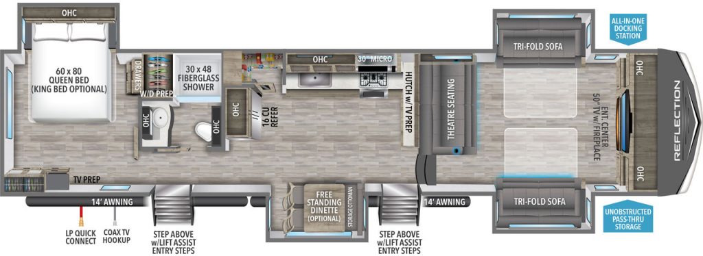 grand design reflection 370FLS floorplan