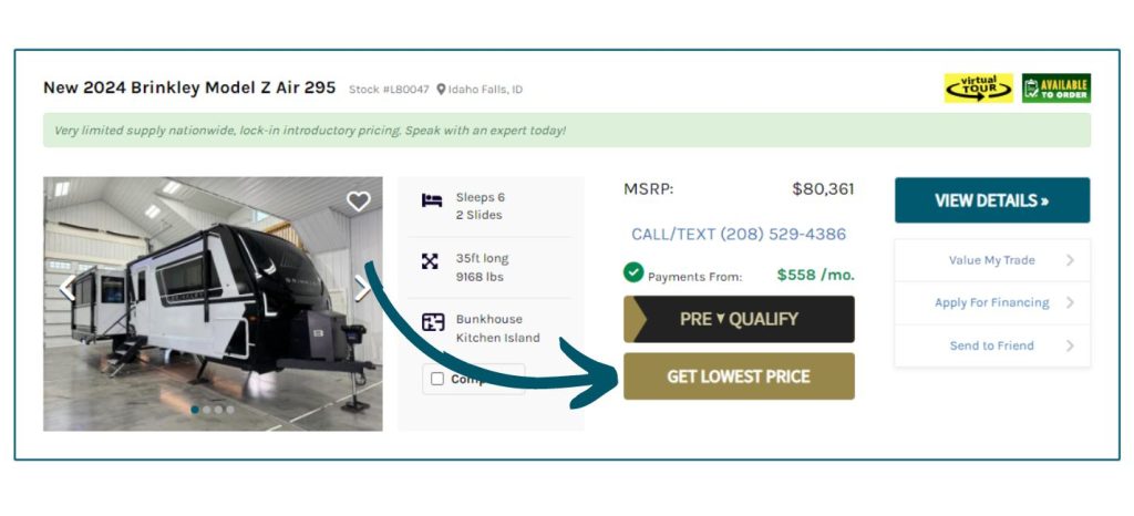 get lowest price bish's rv