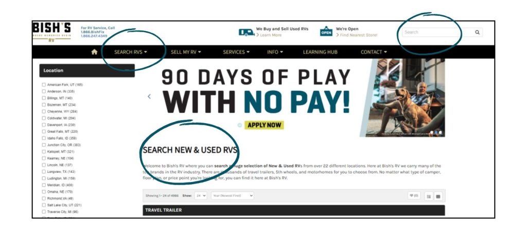 shop rvs at bishs rv