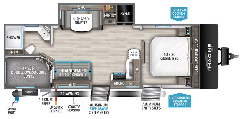 Grand Design Imagine XLS 25DBE Floor Plans