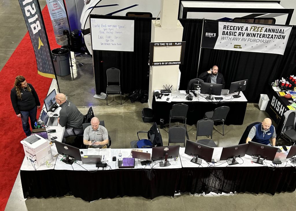 Bish's RV finance team at an RV show