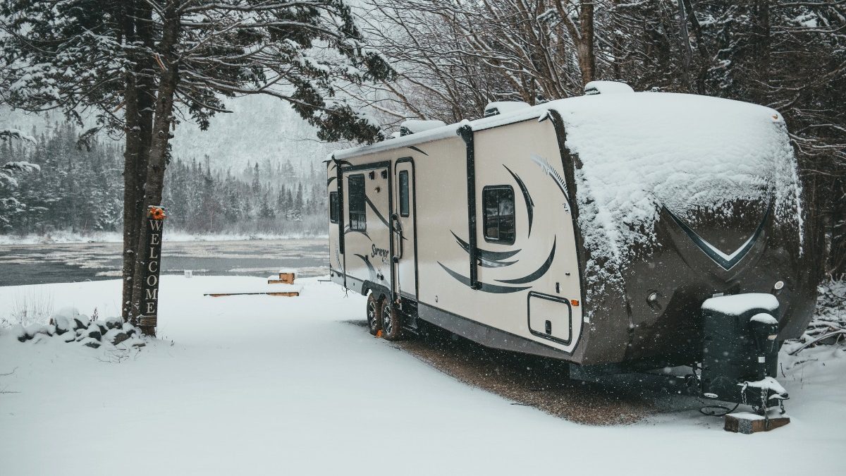 Travel Trailer in the snow