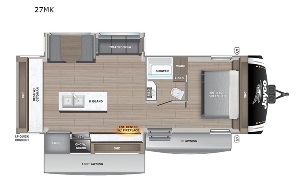 Floor Plan for Jay Feather 27MK
