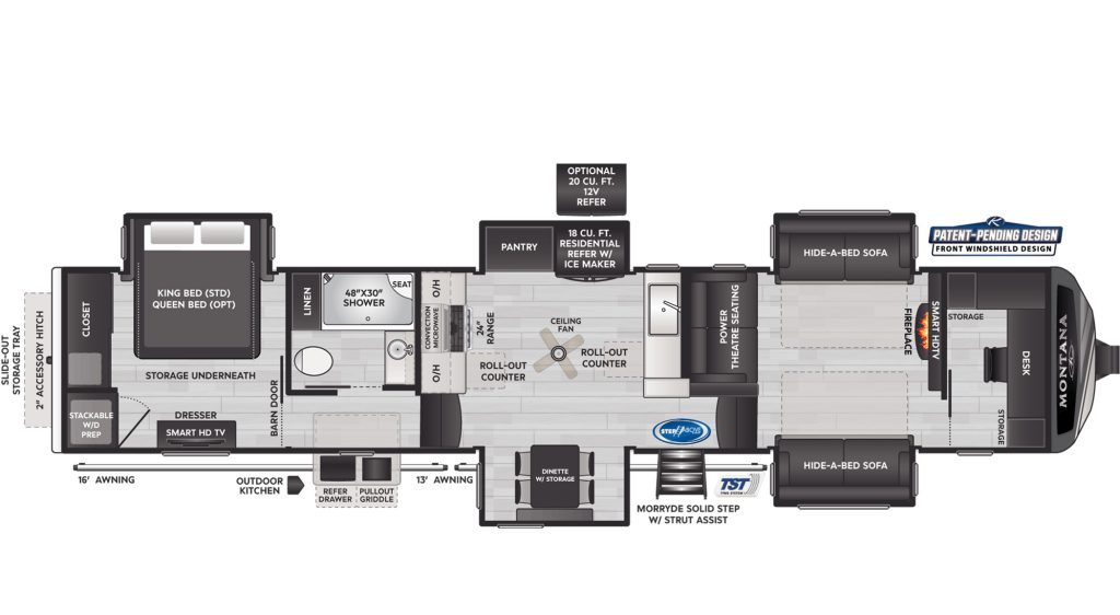 Floor Plan for Montana 3941FO