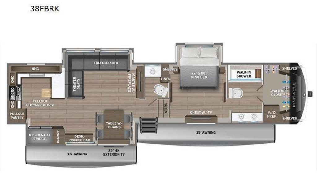 Floor Plan for Pinnacle 38FBRK