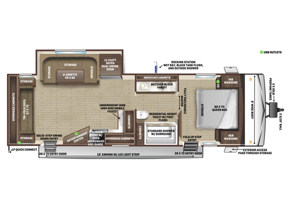 Wayfinder Go Play 26RLS floor plan