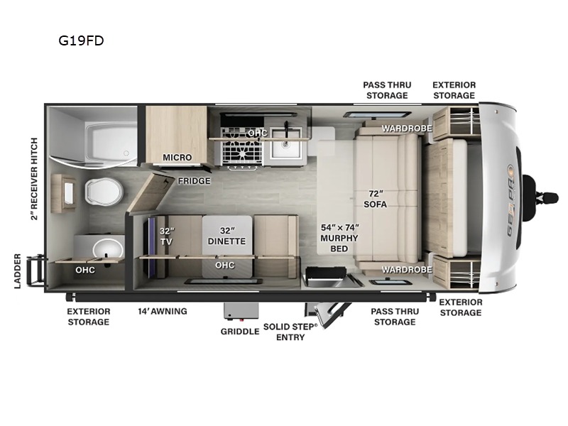 2024 Geo Pro 19FD Floor Plan