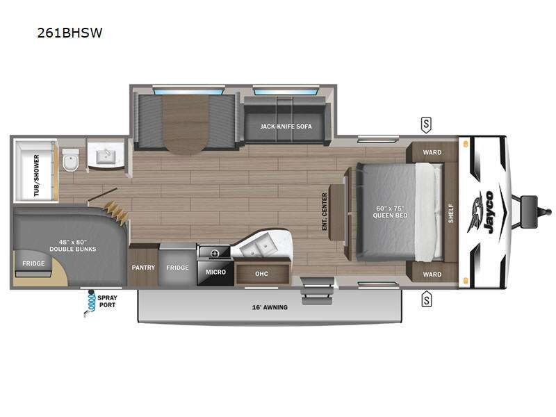Jay Flight 261BHS Floor plan- 2024