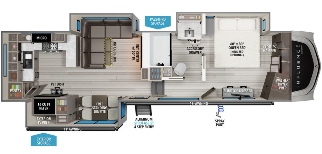 Grand Design Influence 3203GK Floor Plan (2025)