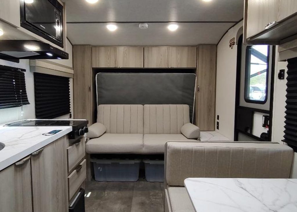 inside the Forest River Wildwood FSX 179DBK