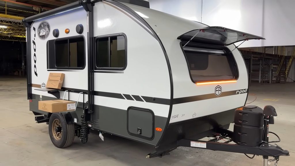 R-Pod 153 with the front windshield open