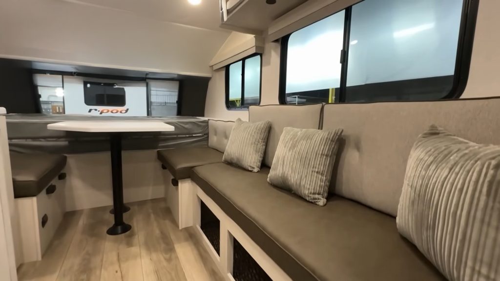 sofa, Dinette and bed inside R-Pod 153