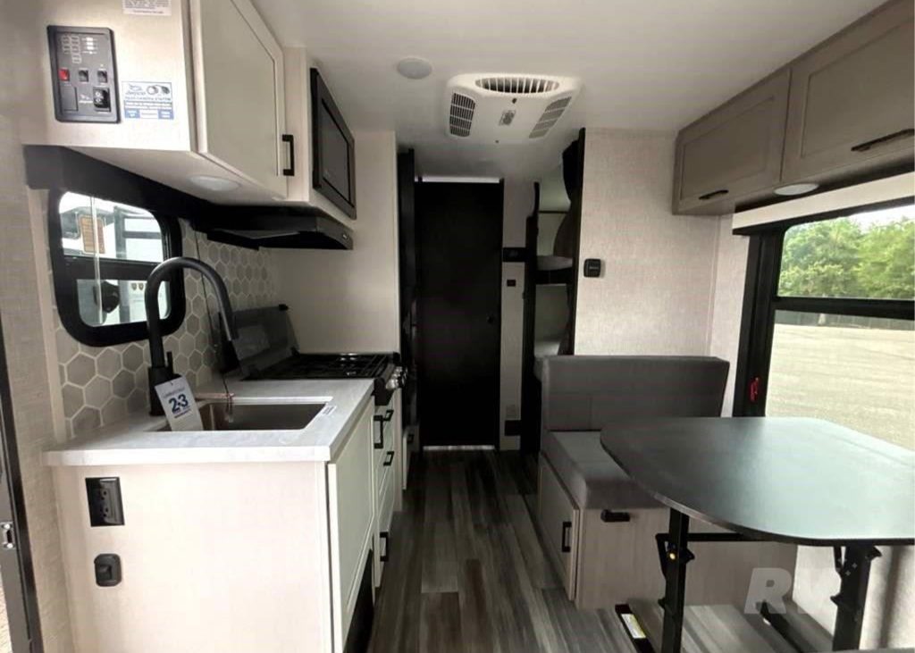 kitchen and dinette of Jayco Fay Feather Micro 171BH