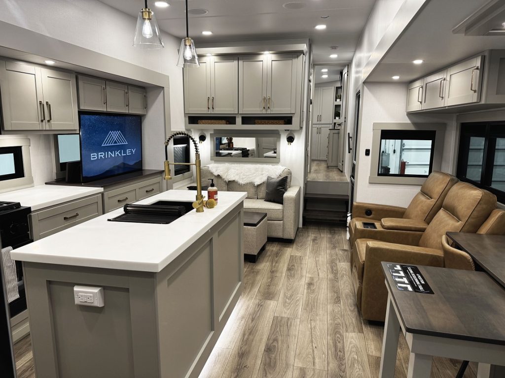 wide view of spacious Brinkley Z 3420 interior- kitchen and living area