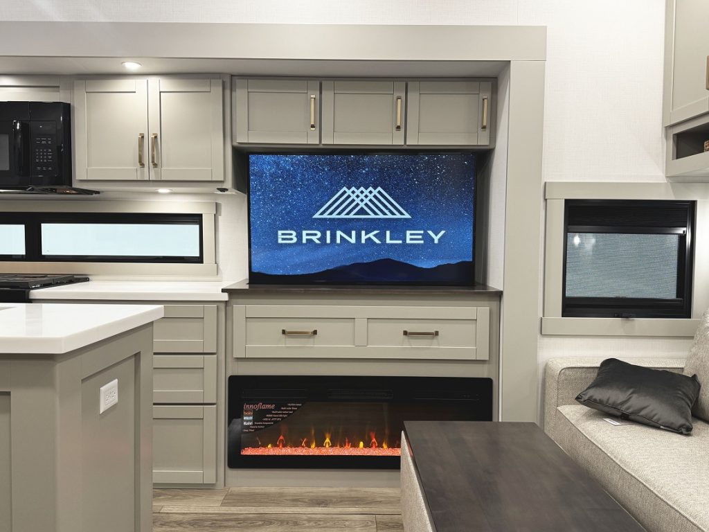 Entertainment Center and fireplace inside Brinkley Z 3420