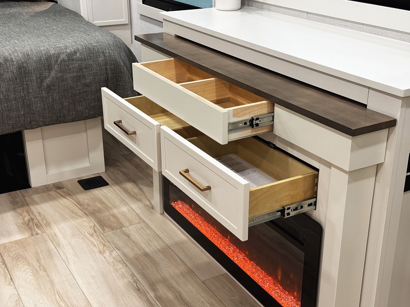 drawers above fireplace in I 235