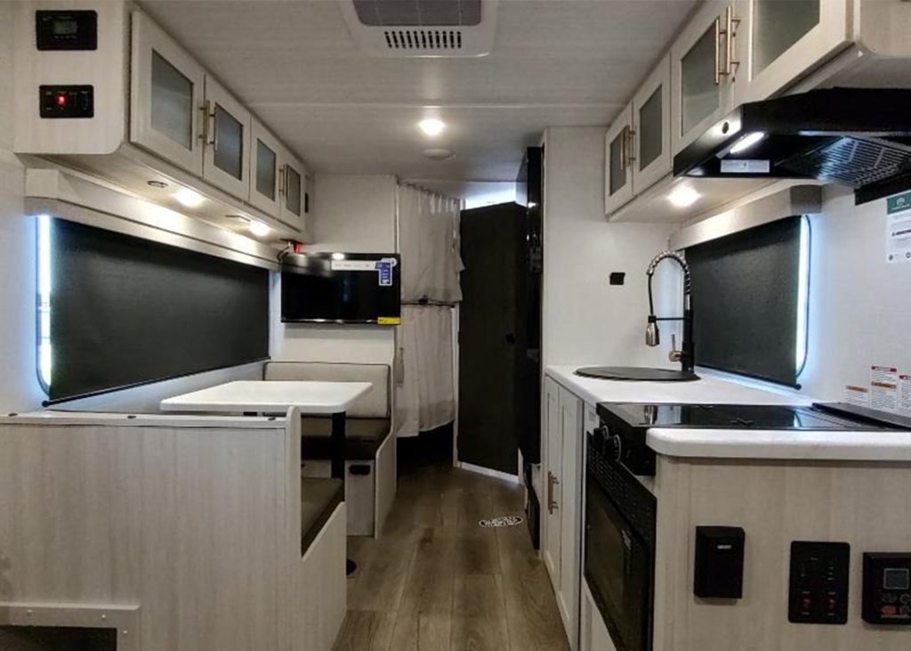 kitchen and dinette inside Forest River R-Pod 200