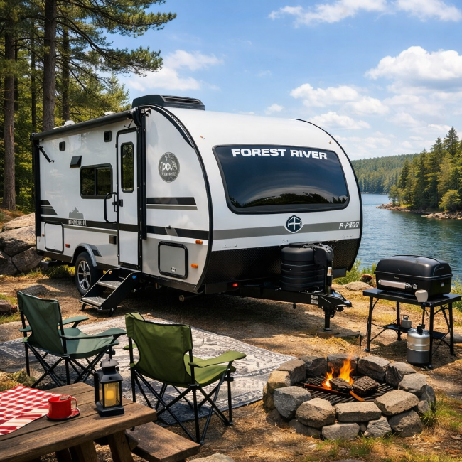 2026 Forest River R-Pod RP-197 aerodynamic lightweight travel trailer at Hilltop Camper and RV